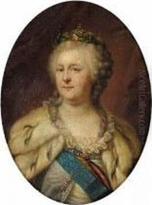 Small Scale Portrait Of Empress
Catherine The Great Wearing The Orders Of Saints Andrew, George And
Catherine by Giovanni Batista Cipriani