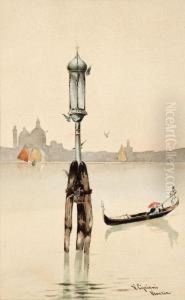 Venezia, Gondola E Vele In Laguna by Nazareno Cipriani