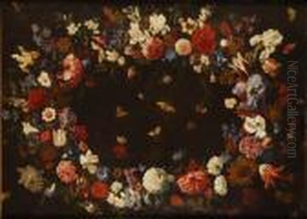 Guirnalda De Flores Con Mariposas - view 1