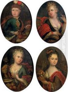 Allegories Of Spring, Summer, Autumn And Winter by Pier Francesco Cittadini