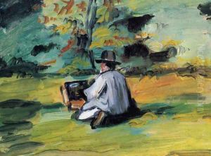 A painter in the work