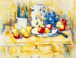Still Life With Apples A Bottle And A Milk Pot