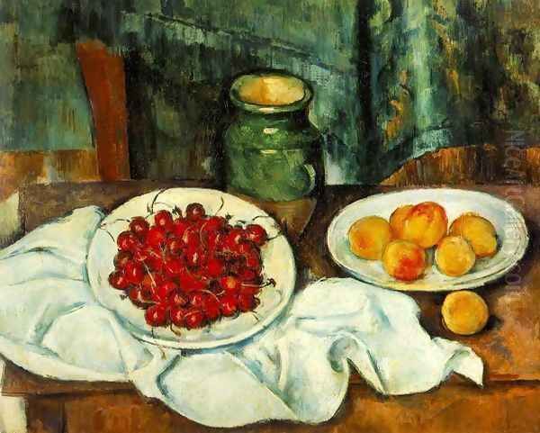 Still Life With A Plate Of Cherries Aka Cherries And Peaches - view 1