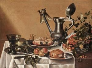 Stilleben Med Tennfat, Krabba Och Remmare by Pieter Claesz.