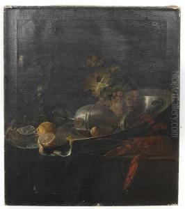 A Still Life With Lobster And Fruit