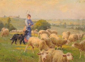 La Gardienne De Moutons by Charles Clair