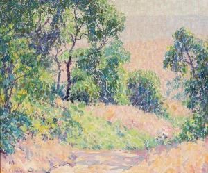 Vibrant Trees And Hills by William Henry Clapp