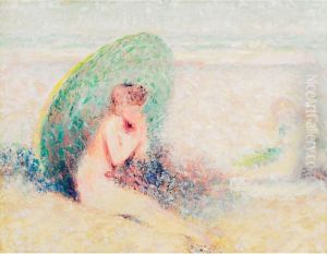 Girl With Green Umbrella
