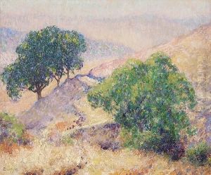 Golden Hills And Trees In Spring by William Henry Clapp