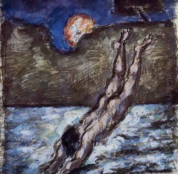 Woman Diving Into Water - view 1