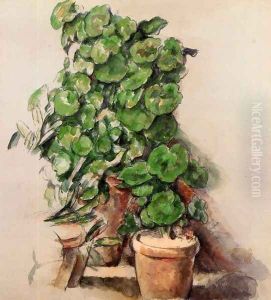 Pots Of Geraniums by Paul Cezanne