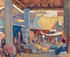 Market Place In Iguala, Mexico by Alson Skinner Clark