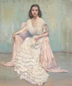 Ann Seated Holding A Fan