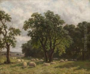 Pastoralt Landskap Med Far by Joseph Dixon Clark