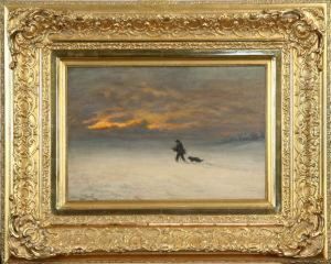 Tillskriven, Landskap Med Man Och Hund, Signerad Dixon Clark by Joseph Dixon Clark