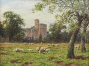 Sheep Grazing Before Ruins