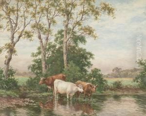 Cattle Watering by Joseph Dixon Clark
