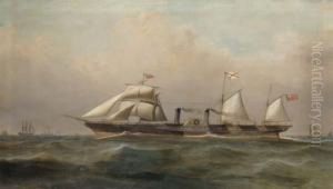 The Auxiliary Iron Paddle Steamer Atrato Passing Ailsa Craig The Auxiliary Iron Paddle Steamer Atrato Passing Ailsa Craig