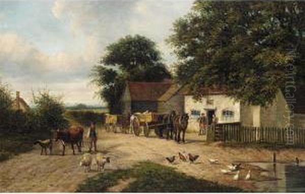 Livestock By The Village Pond - view 1