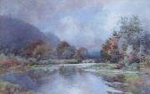 A River Landscape- Cloudy Skies