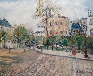 Street Scene In Summer by Adolphe Clary-Baroux