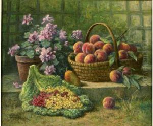 Nature Morte Aux Peches Et Groseilles