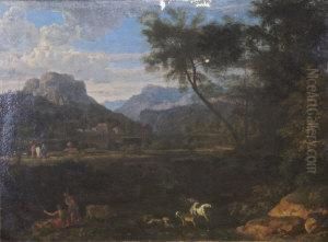 A Classical Southern Landscape With Figures And Animals by Lorraine Claude