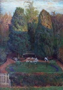 Garten Mit Weisen Lilien by Wilhelm Ludwig H. Claudius