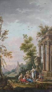 Une Sibylle Prechant Pres De Ruines by Jean-Baptiste Claudot De Nancy