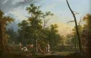 Scene Pastorale A L'oree D'une Foret by Jean-Baptiste Claudot De Nancy