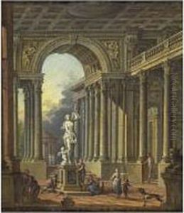 Architectures Classiques Avec Personnages by Jean-Baptiste Claudot De Nancy