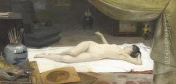A Reclining Nude In A Studio - view 1