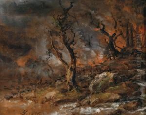 Smouldering Forest by Johan Christian Clausen Dahl