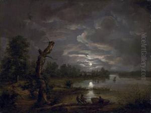 Lake Esrom By Moonlight - view 1