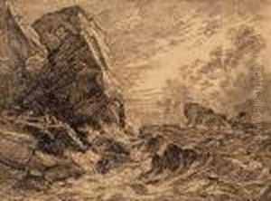 Skipbrudd Ved Klippekyst 1819 by Johan Christian Clausen Dahl