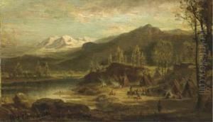 An Indian Camp By A River