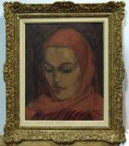 "nadja Med Rodhuvuvd". Proveniens: Arkitekt Sigurd Lewerentz. 41,,5.