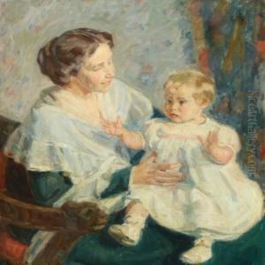 Mother With Herdaughter by Gad Frederik Clement