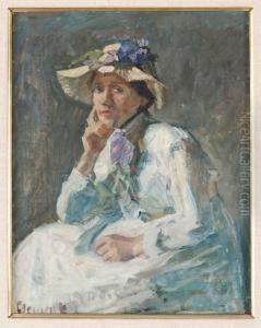 Portratt Av Elegant Dam by Gad Frederik Clement