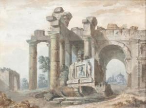 Paysage Aux Ruines Antiques by Charles Louis Clerisseau