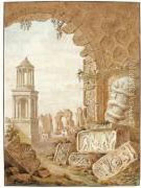 Caprice Architectural Avec Les Antiques De Saint-remy De Provence - view 1
