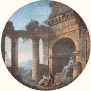 Ruines Romaines Animees. by Charles Louis Clerisseau