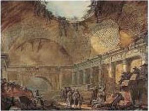 Figures In A Ruined Temple
