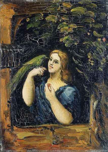 Woman With Parrot - view 1