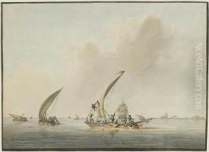 Fishermen At Workoff The Mouth Of The Tagus