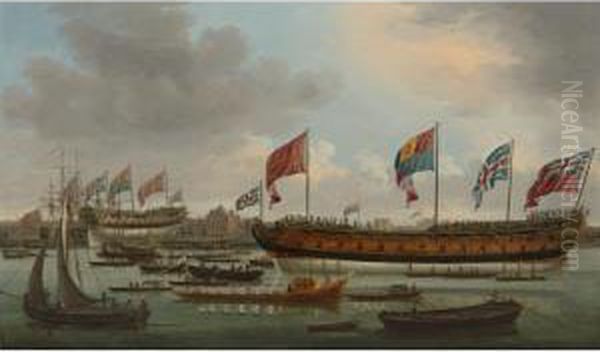 Launch Of The Man-of-war Edgar, Deptford - view 1