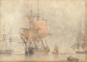 Ships In Calm Waters by John the Younger Cleveley