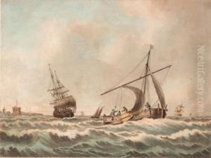 A Dutch Barge In Coastal Waters