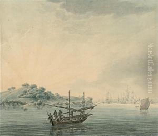 Line Fishing In Plymouth Sound With Warships At Anchor Beyond - view 1