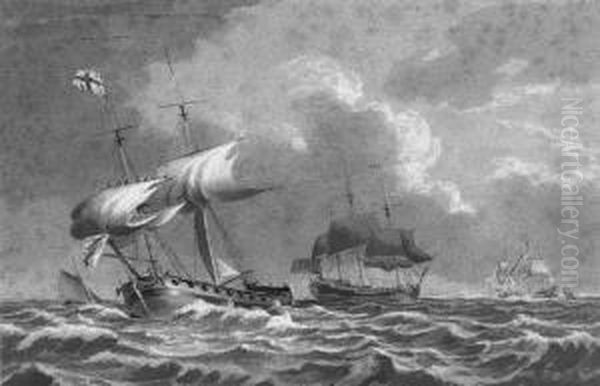 An Armed Schooner And Frigates In The Channel - view 1